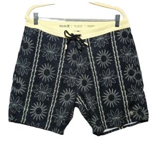Roark The Chiller Boardshorts Mens Size 32 Navy Floral Sun Print Swim